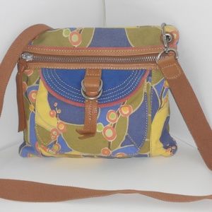 FOSSIL LEATHER/TEXTURE MULTI-COLOR SHOULDER BAG